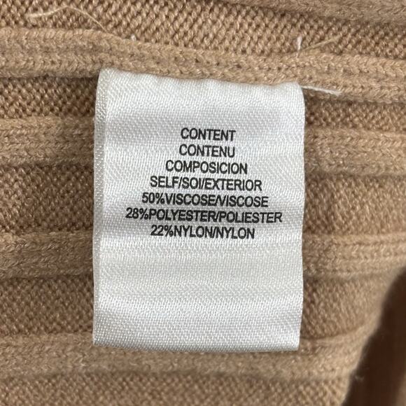 NWT Nordstrom WayF Hollie Size XL Tan Tie Neck Side Slit Sweater Dress Brunch - Picture 8 of 9